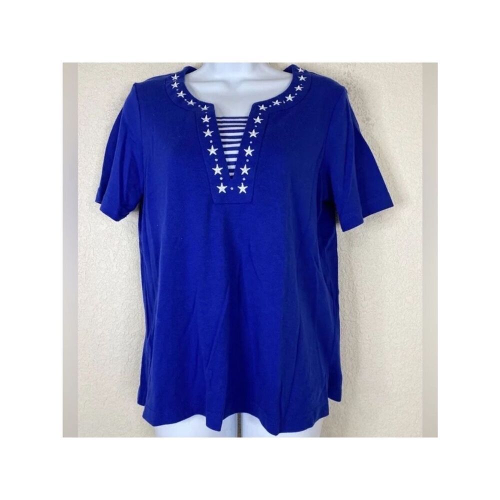 Cathy Daniels Royal Blue Star Tee Size X-Large